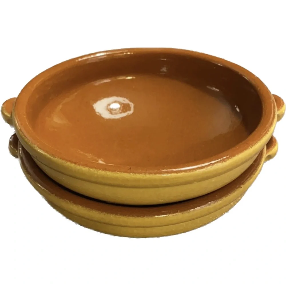 Clay Ceramic Mustard/Brown Clay Bowls Set 6 3/4”